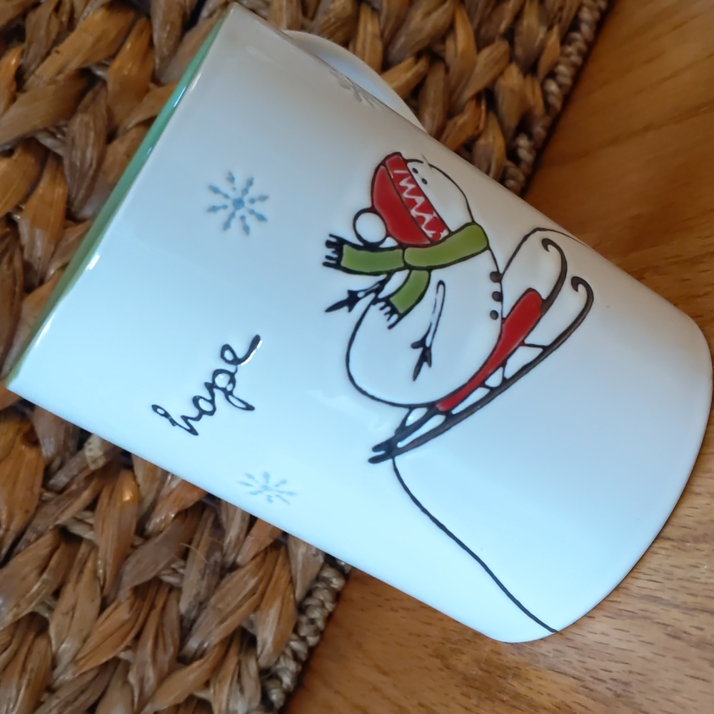 Tag Mug - "Hope" Skiing/Sledding Snowman ☃️